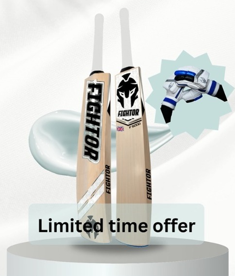 Super Combo Offer Fightor English Willow F5000 Bat With Batting Gloves